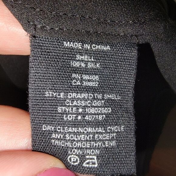Theory draped tie shell classic black silk camisole size Small - Picture 9 of 9